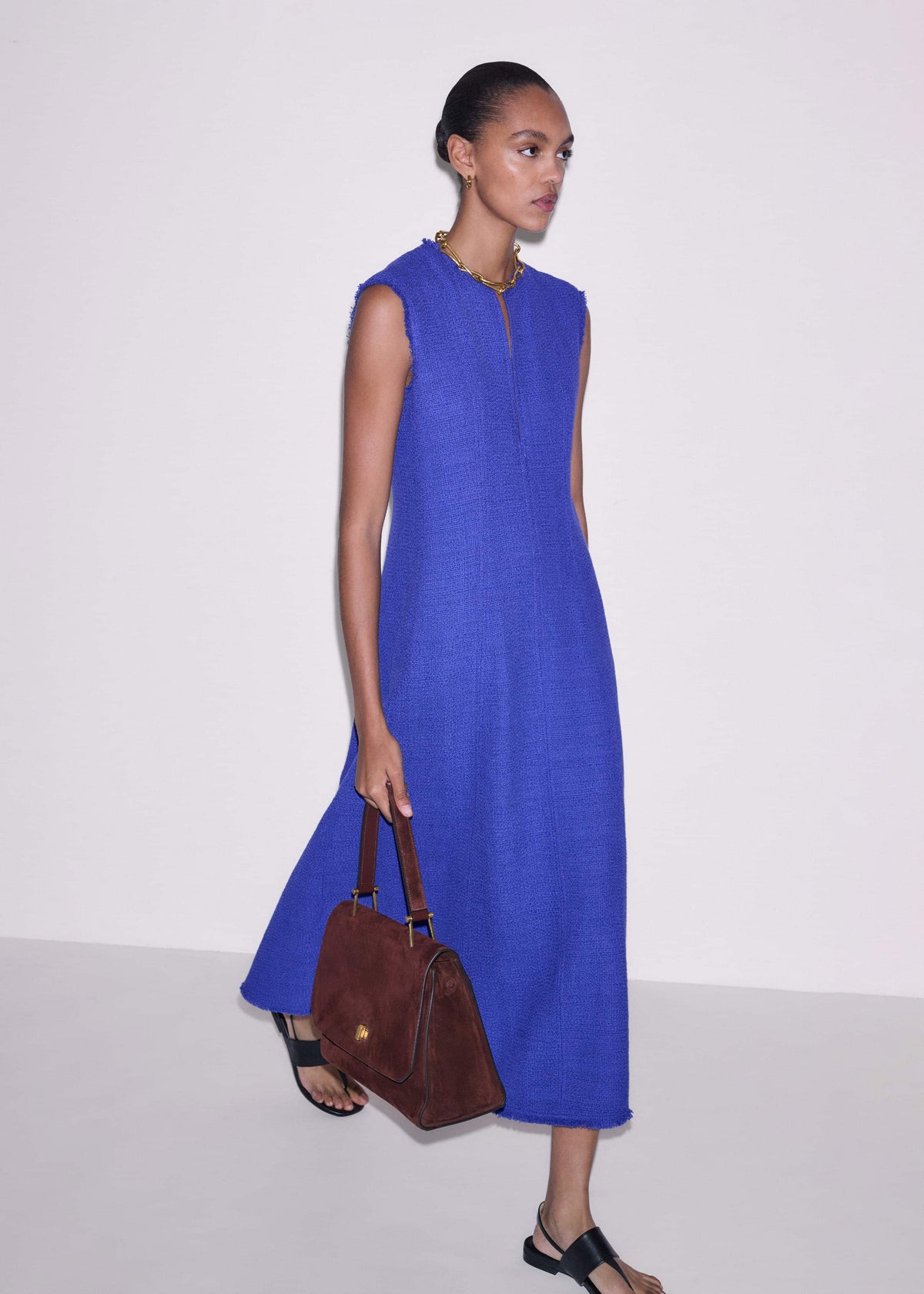 Blue Desk-To-Dinner Fit And Flare Maxi Dress meandem