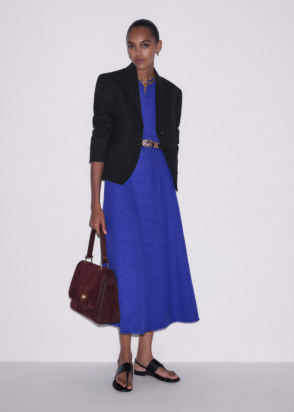 Blue Desk-To-Dinner Fit And Flare Maxi Dress meandem