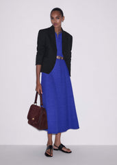 Blue Desk-To-Dinner Fit And Flare Maxi Dress meandem