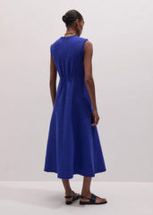Blue Desk-To-Dinner Fit And Flare Maxi Dress meandem