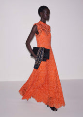 Orange Two Tone Full Length Dress meandem