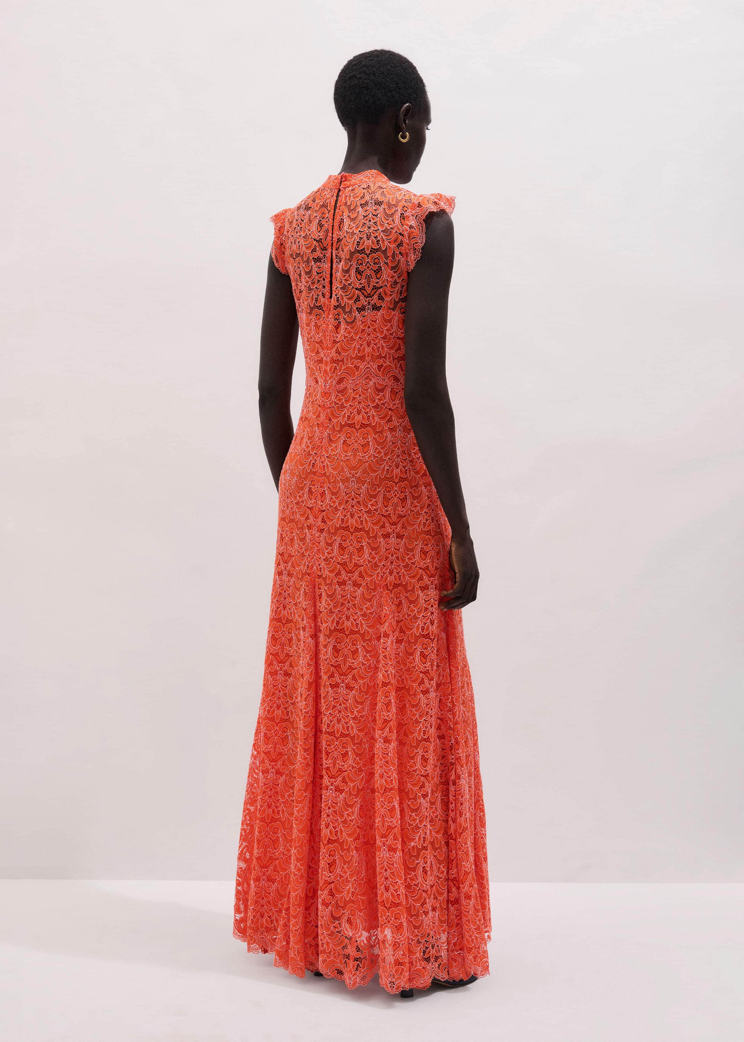Orange Two Tone Full Length Dress meandem