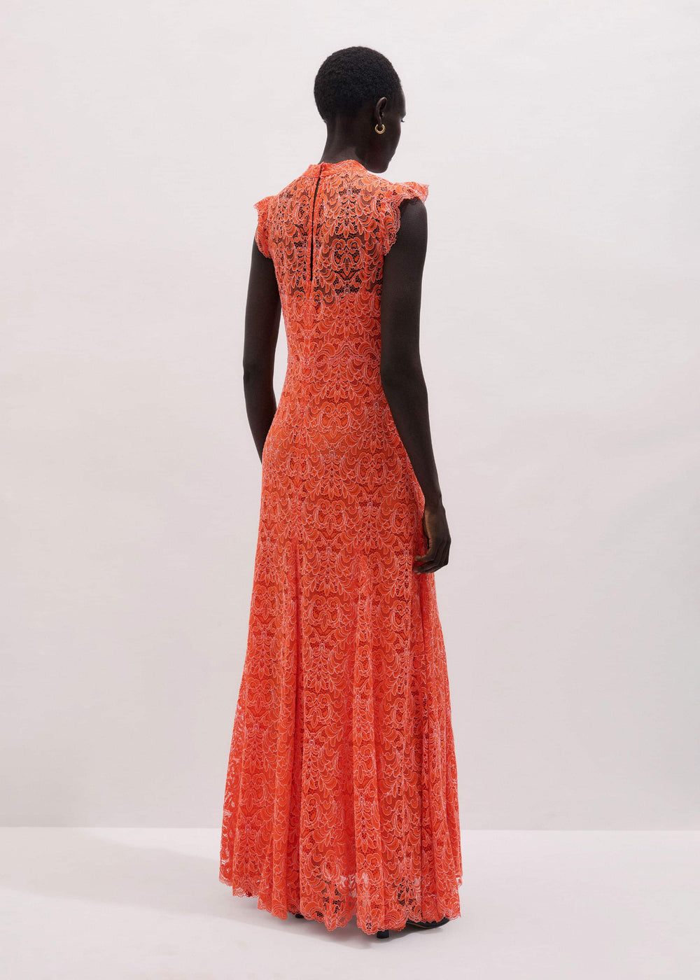 Orange Two Tone Full Length Dress meandem