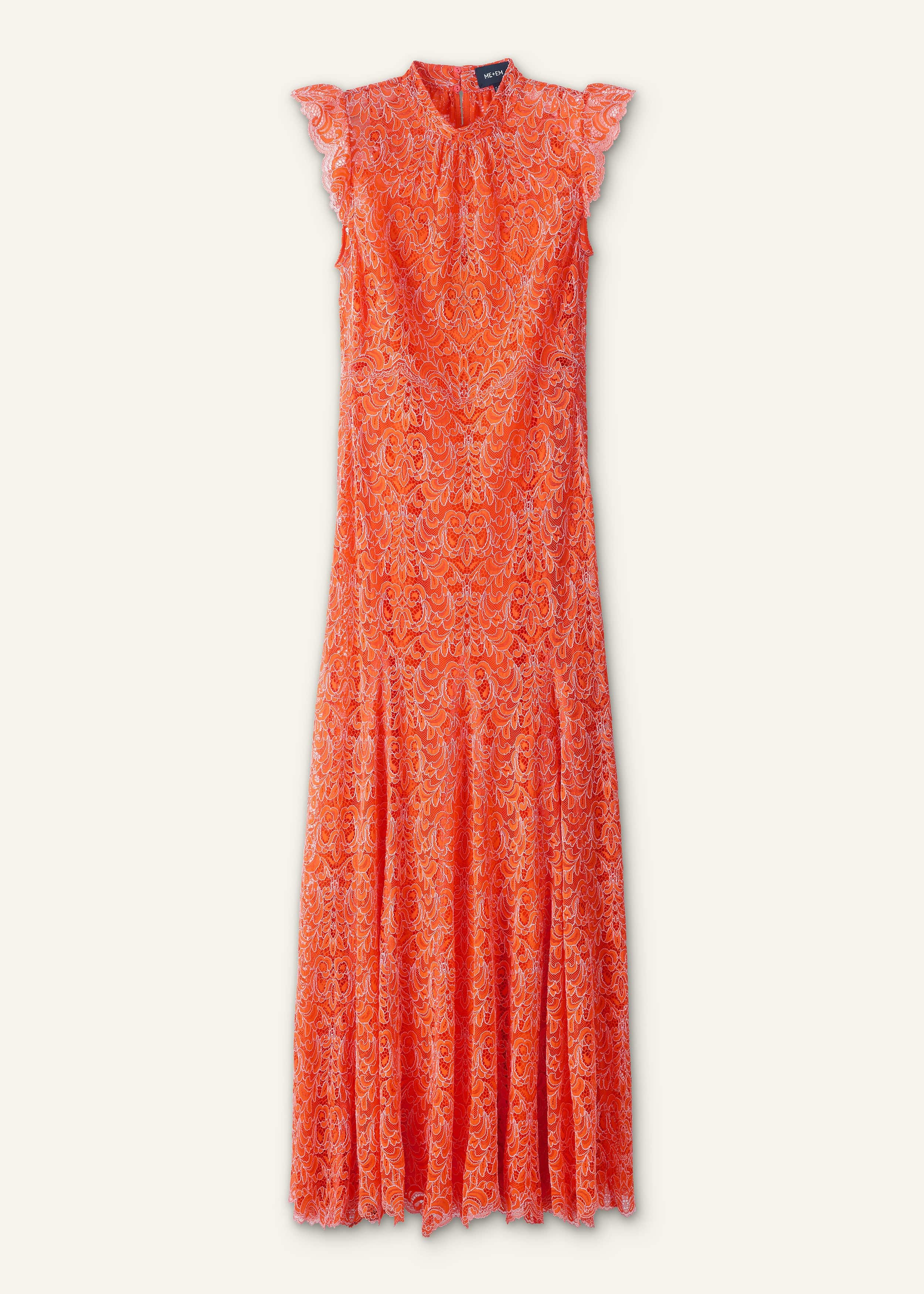 Orange Two Tone Full Length Dress meandem
