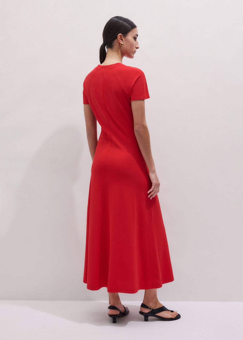 Red Raglan Sleeve Maxi Dress meandem