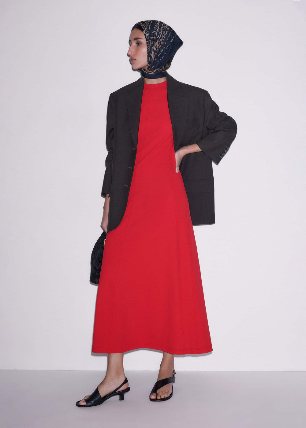 Red Raglan Sleeve Maxi Dress meandem