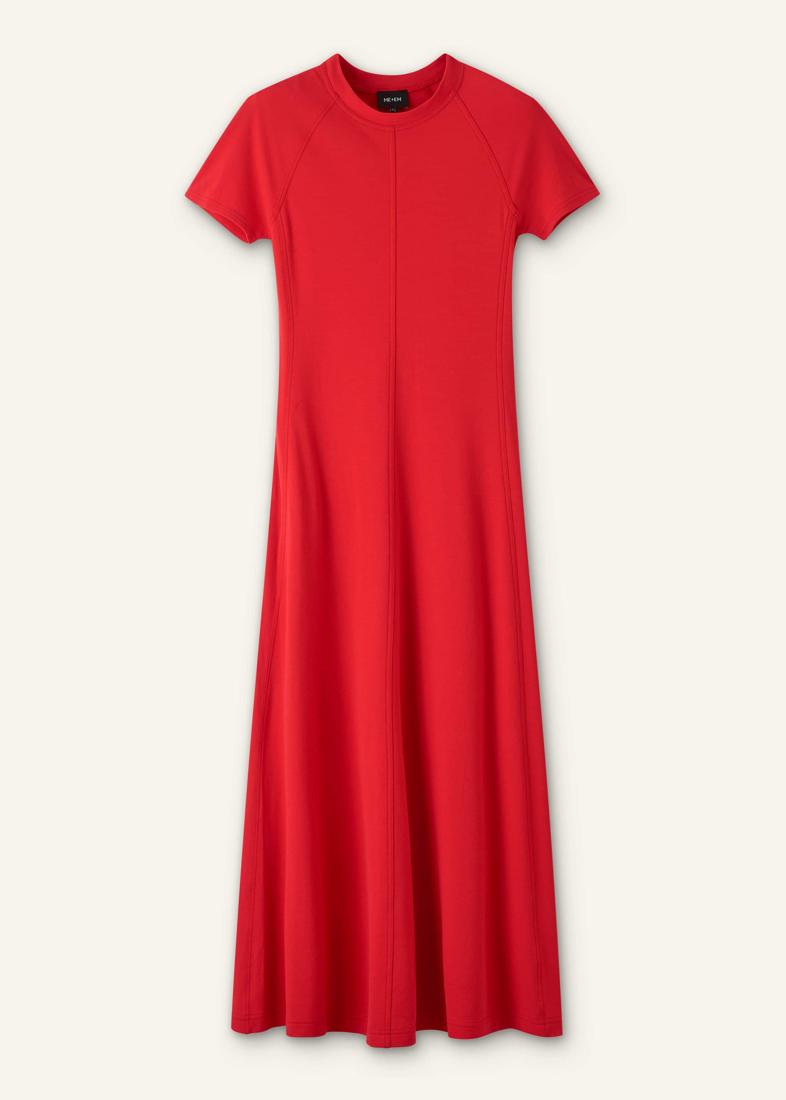 Red Raglan Sleeve Maxi Dress meandem