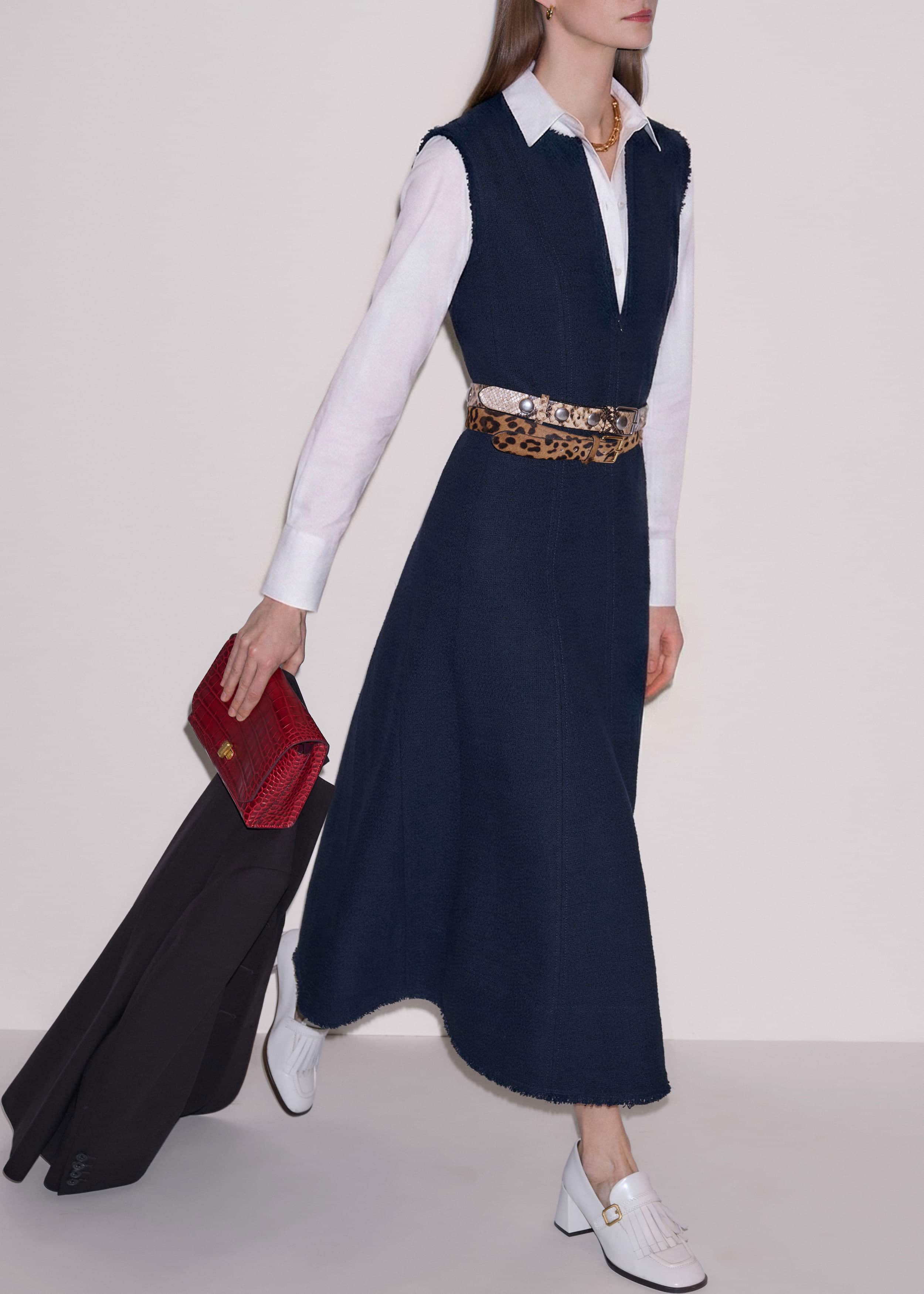 Navy Desk-To-Dinner Fit + Flare Maxi Dress meandem