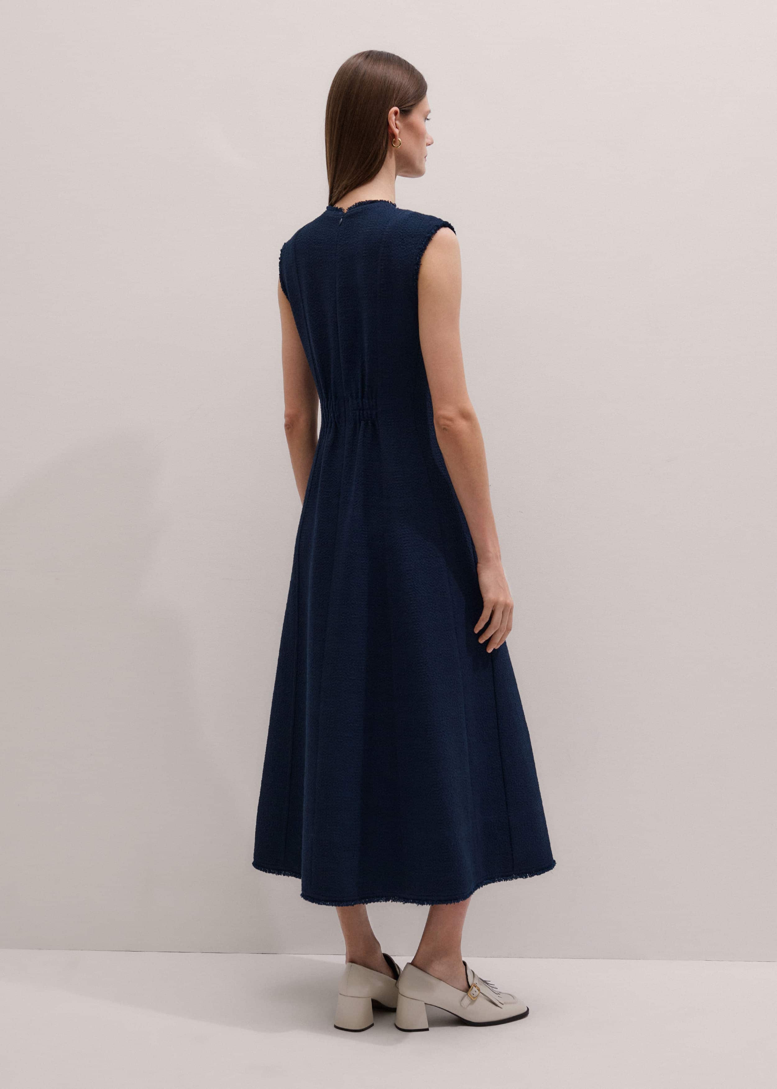 Navy Desk-To-Dinner Fit + Flare Maxi Dress meandem