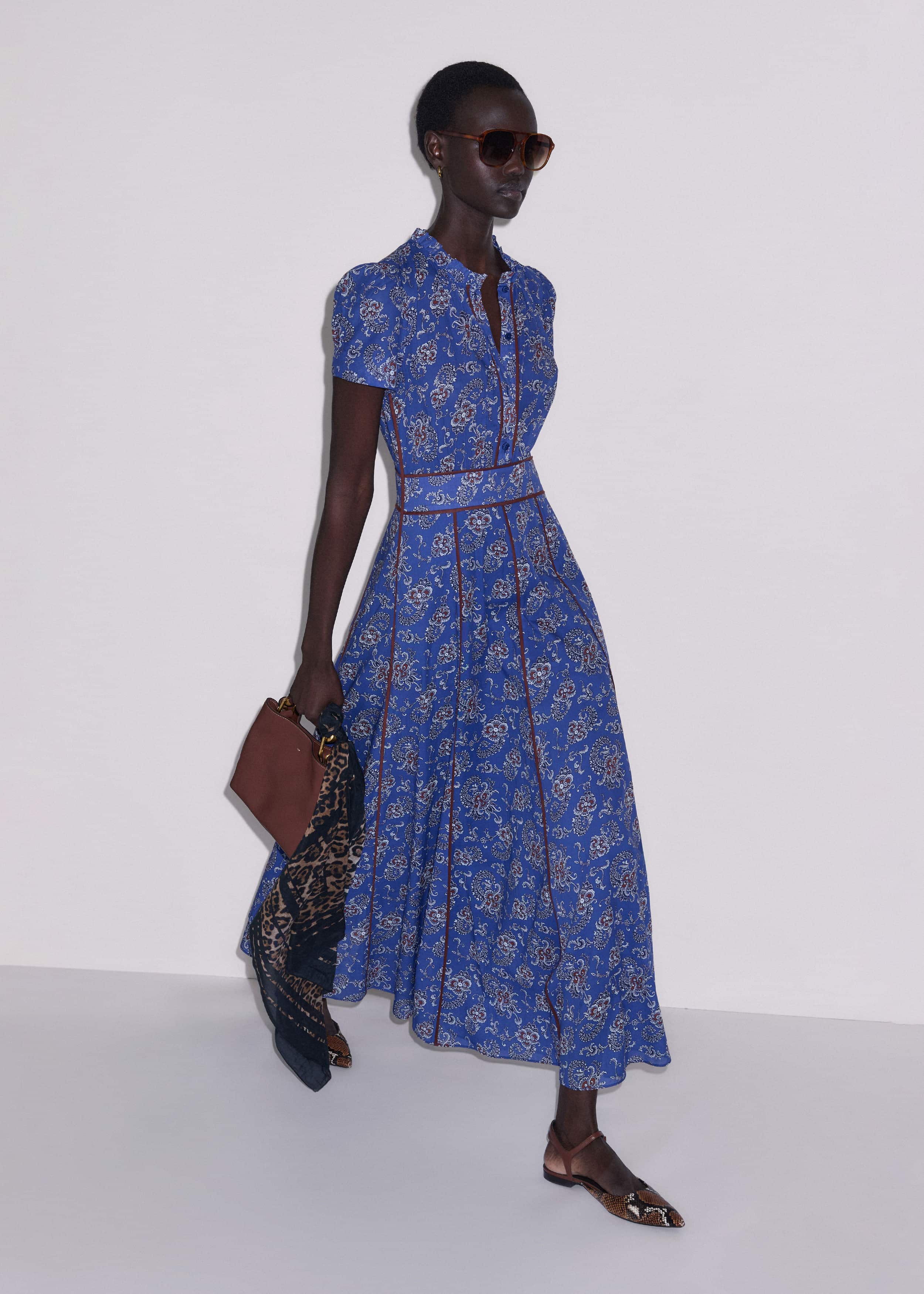 Blue Fit + Flare Maxi Dress meandem