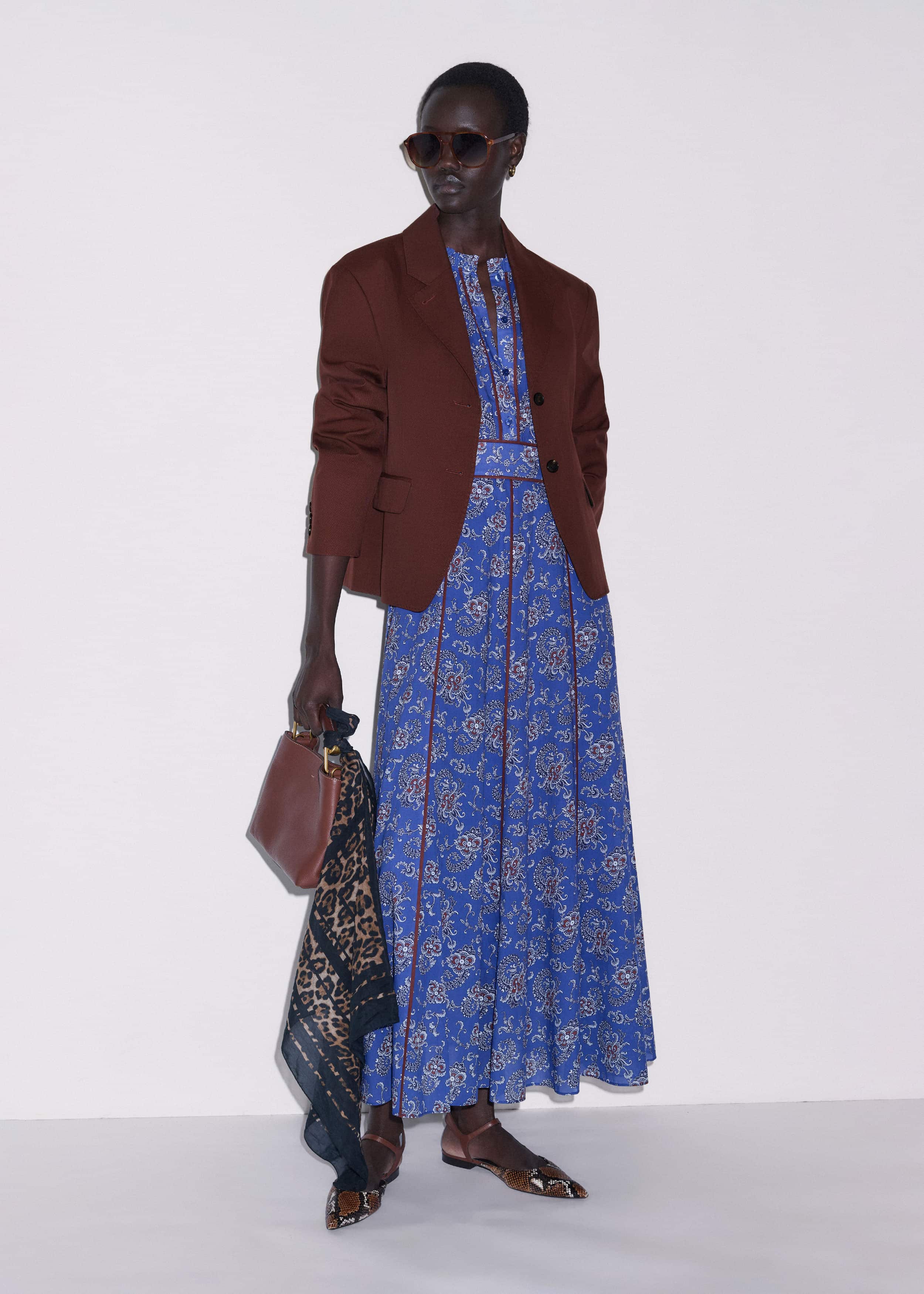 Blue Fit + Flare Maxi Dress meandem