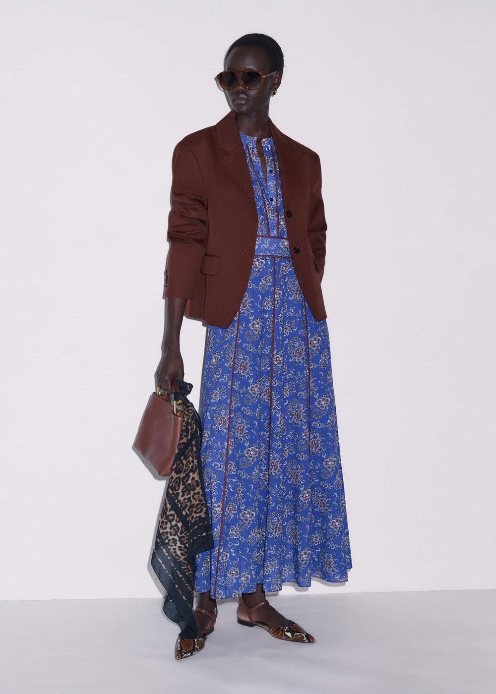 Blue Fit + Flare Maxi Dress meandem