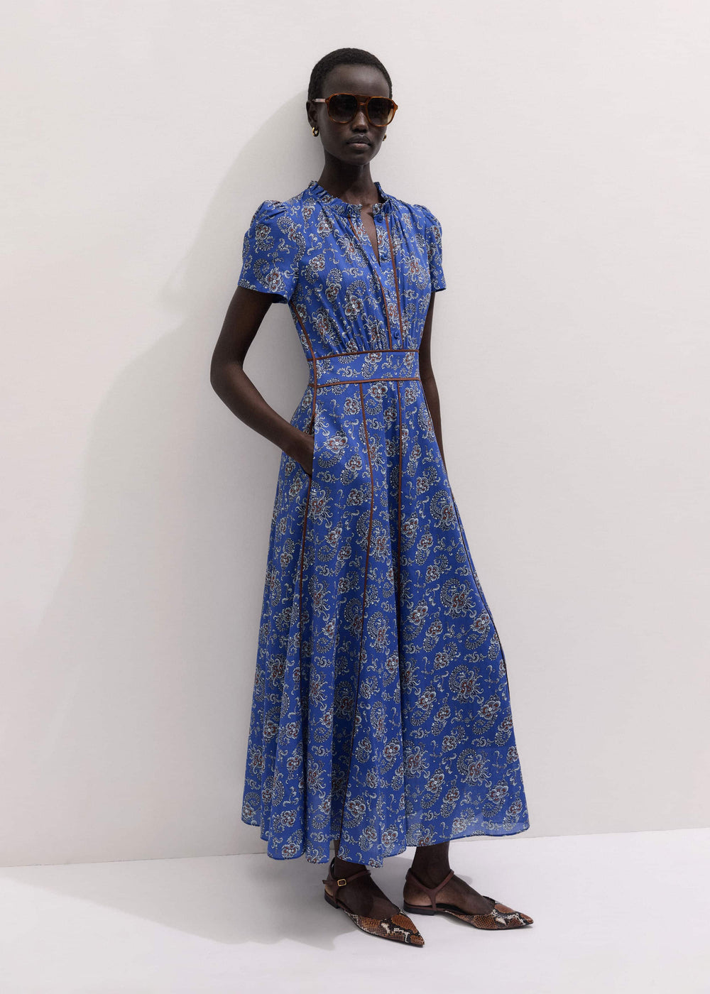 Blue Fit + Flare Maxi Dress meandem
