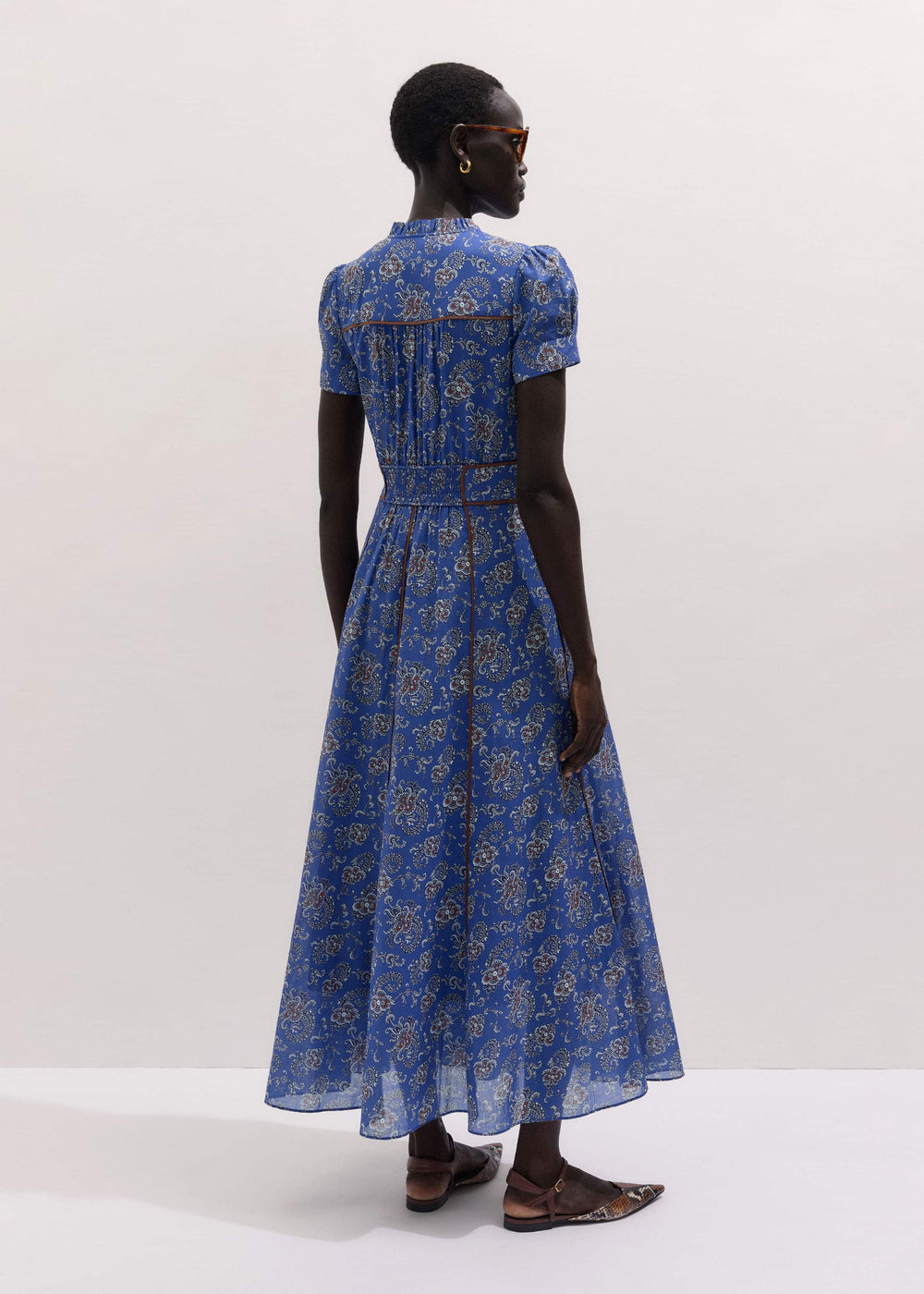 Blue Fit + Flare Maxi Dress meandem
