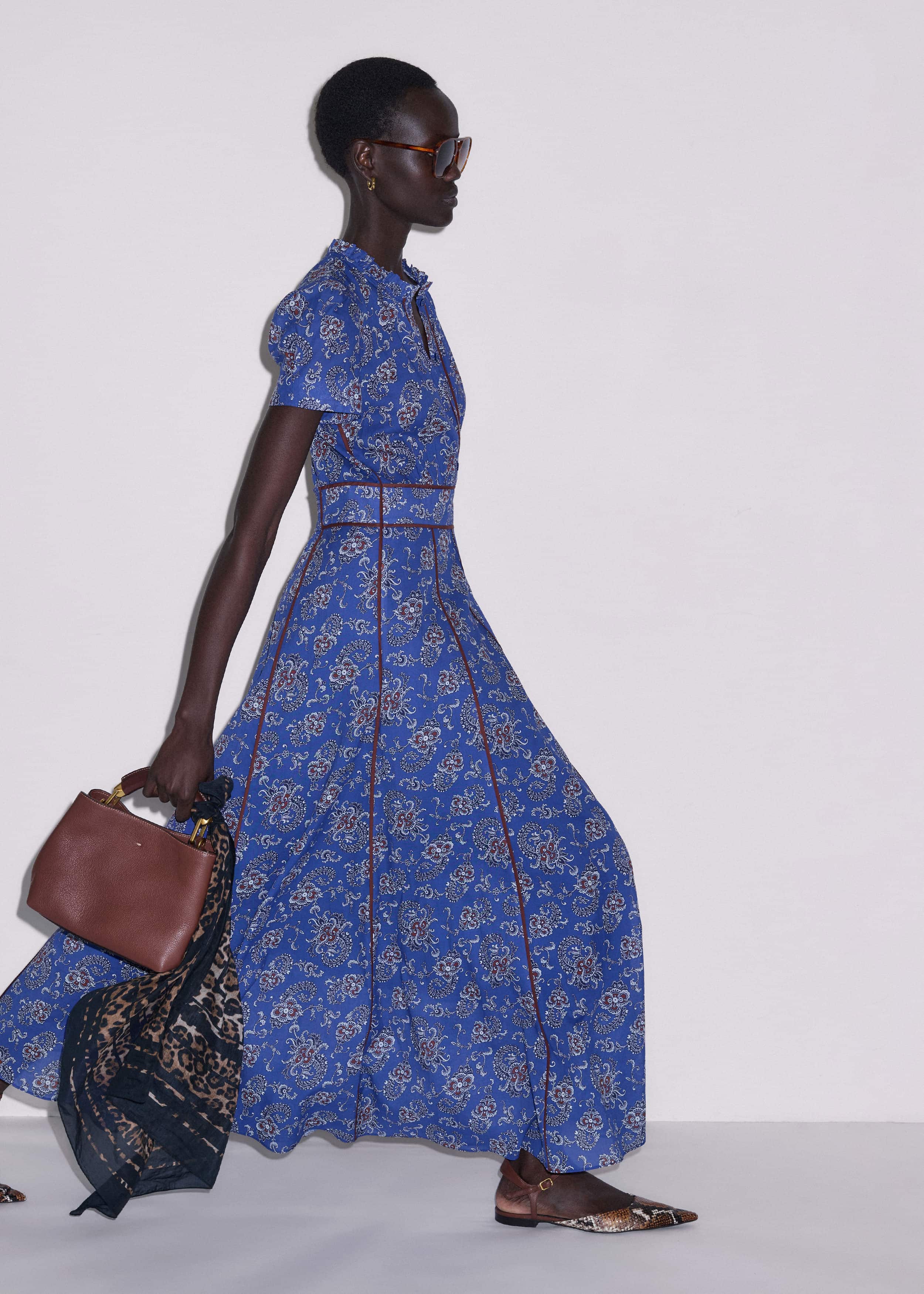 Blue Fit + Flare Maxi Dress meandem