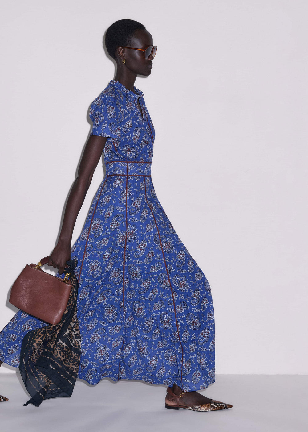 Blue Fit + Flare Maxi Dress meandem