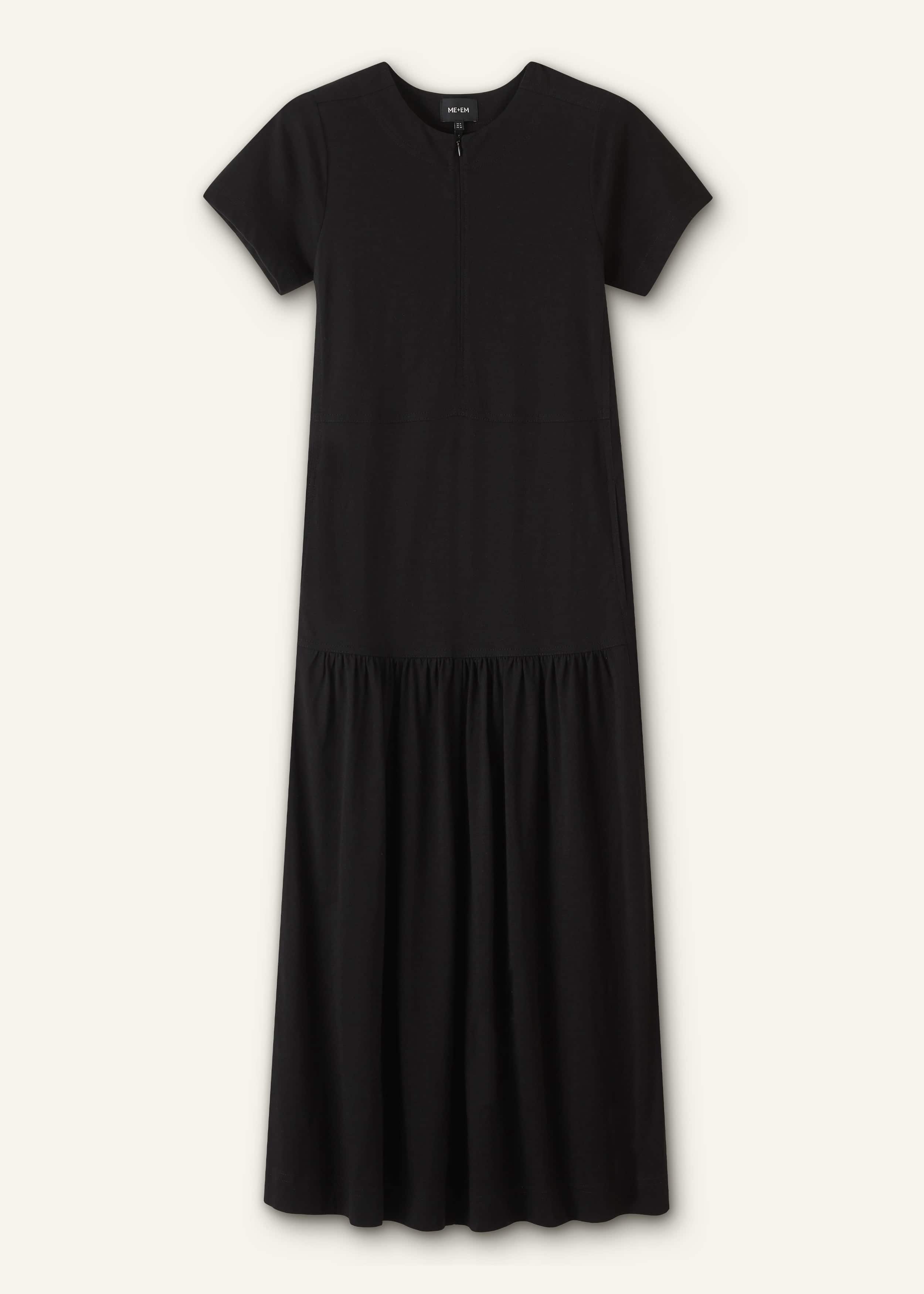 Black A-Line Tiered Maxi Dress meandem
