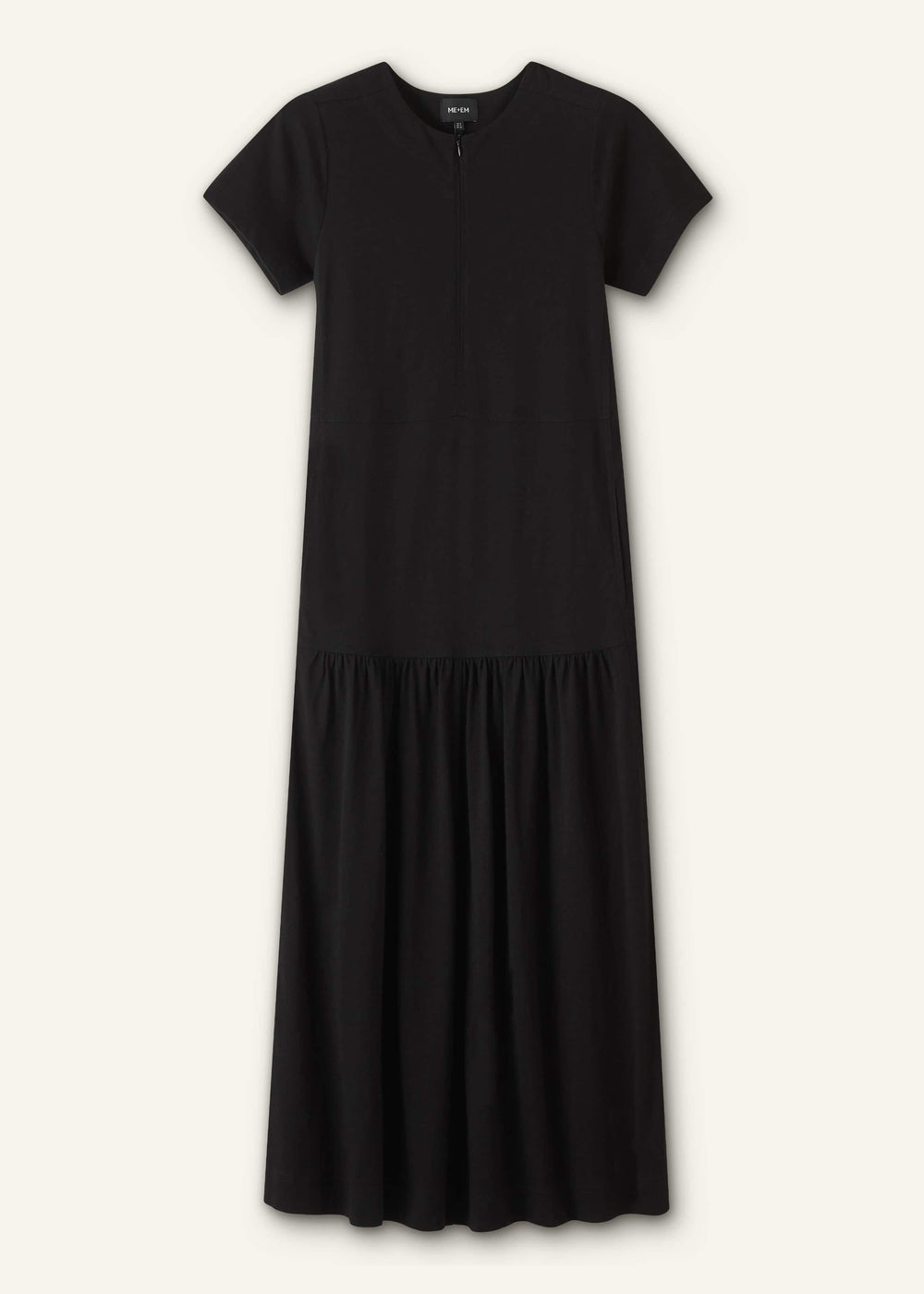 Black A-Line Tiered Maxi Dress meandem