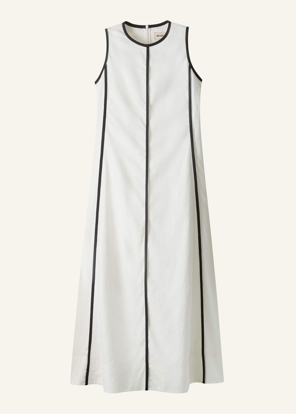 White Crease-Less Linen Effortless Maxi Dress meandem