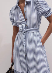Navy Midi Shirt Dress meandem