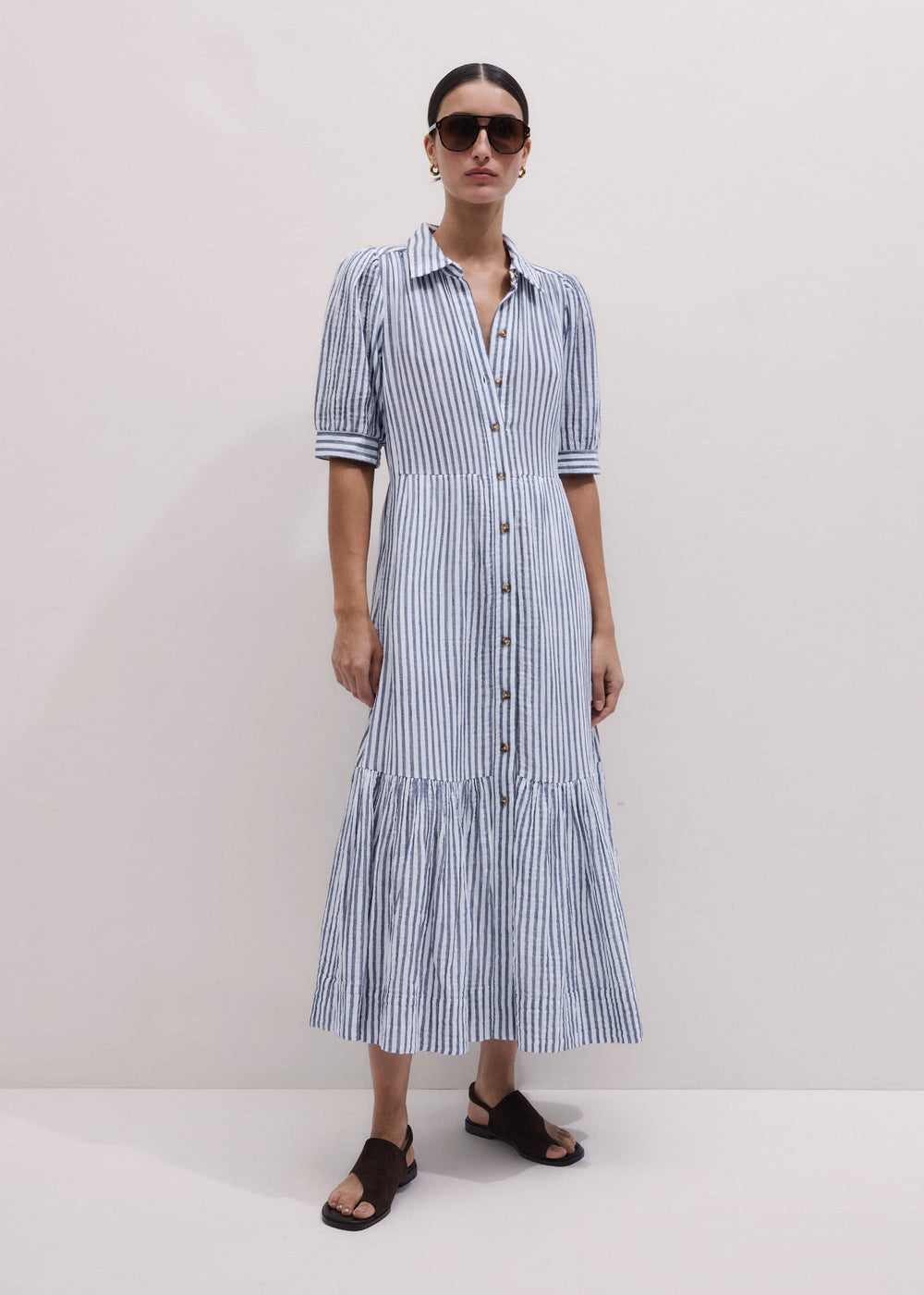 Navy Midi Shirt Dress meandem