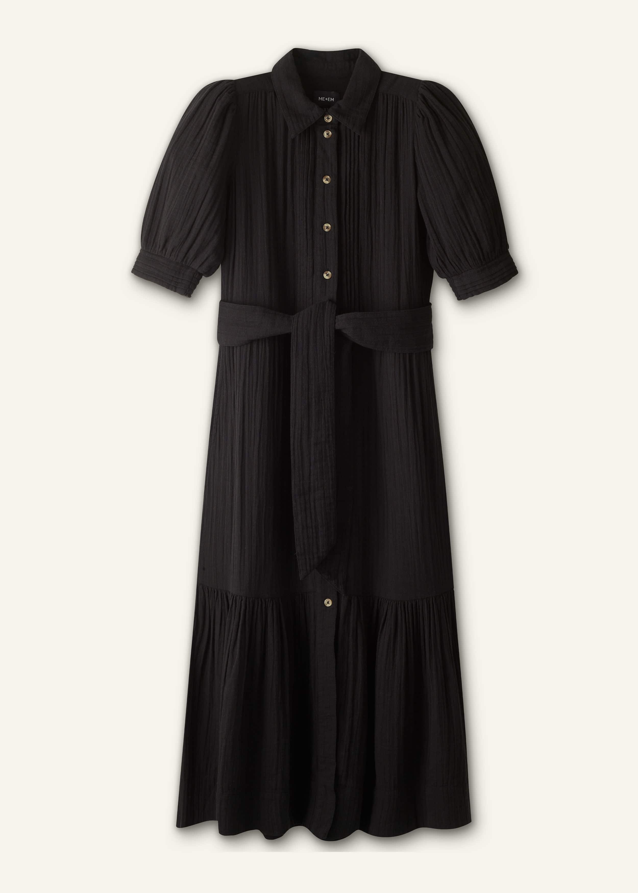 Black Cheesecloth Midi Shirt meandem