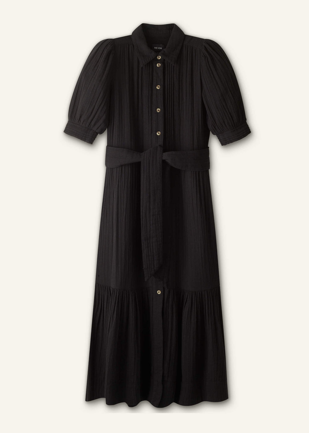 Black Cheesecloth Midi Shirt meandem