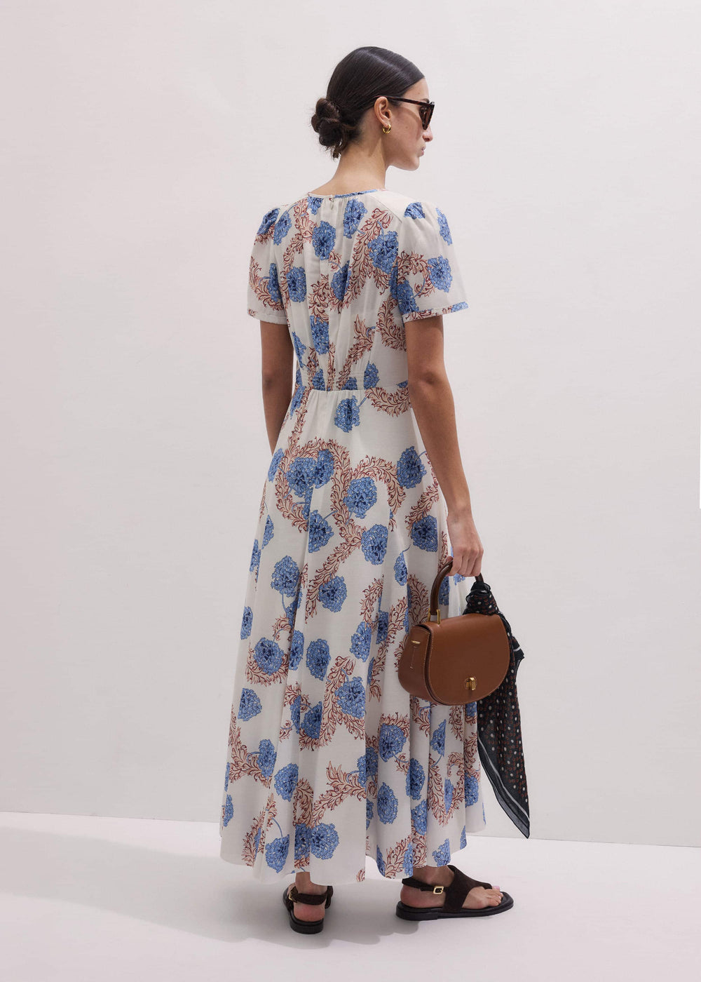Cream Fit + Flare Maxi Dress meandem