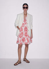 White Cheesecloth Fit + Flare Short Dress meandem