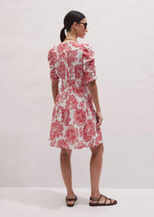 White Cheesecloth Fit + Flare Short Dress meandem