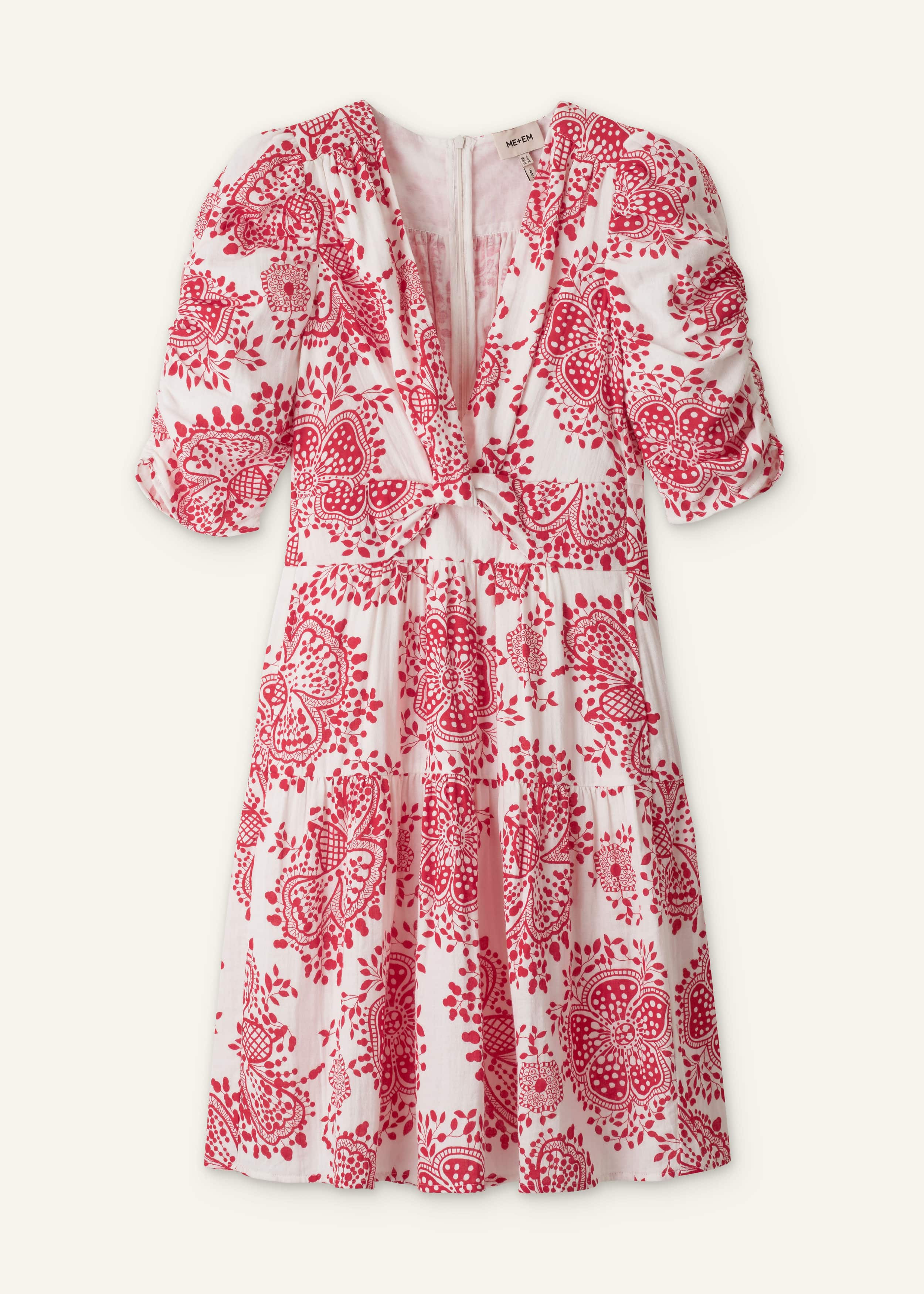 White Cheesecloth Fit + Flare Short Dress meandem