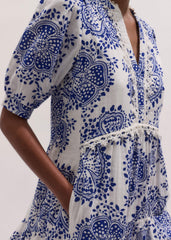 White Cheesecloth Short Swing Dress meandem