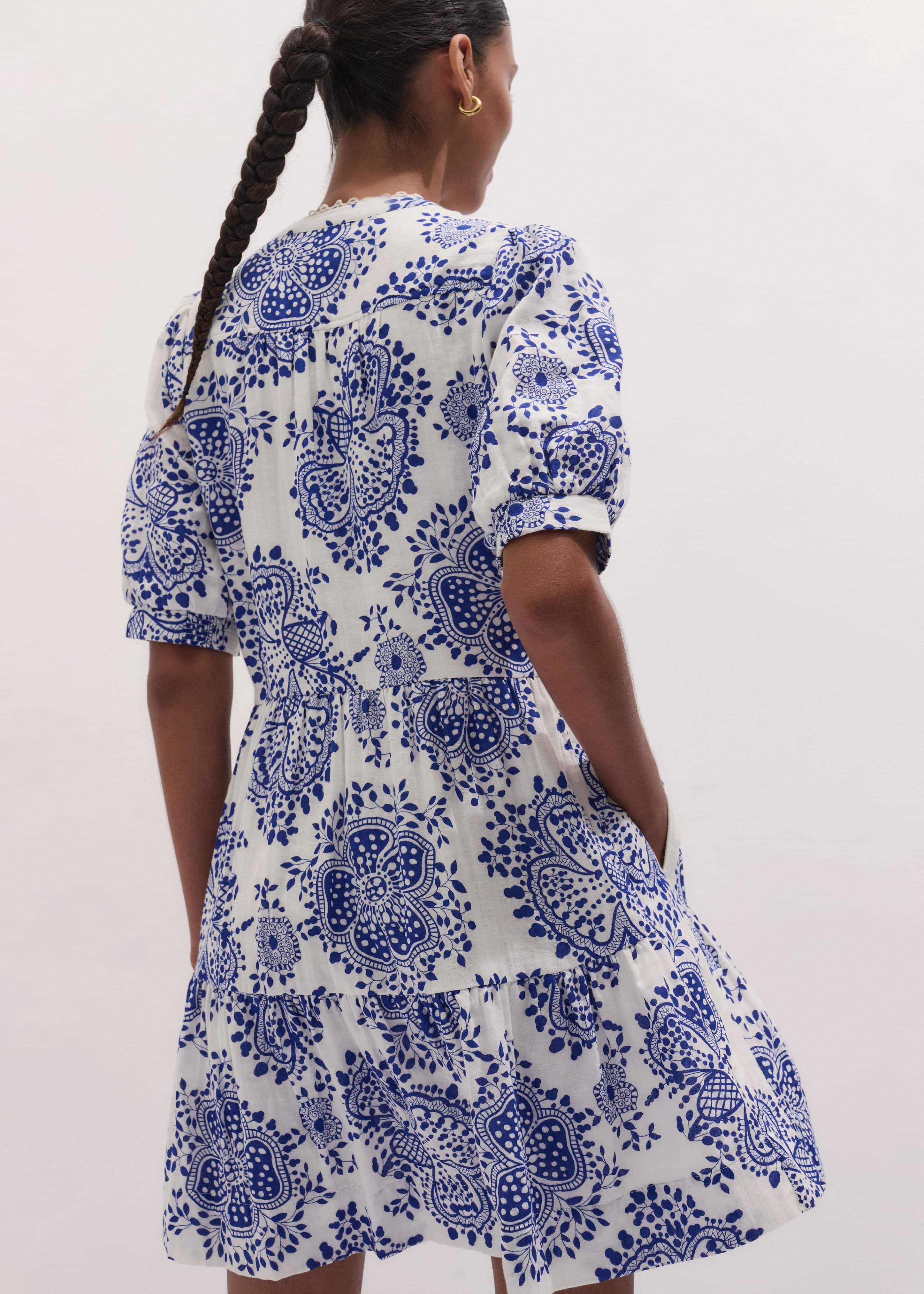 White Cheesecloth Short Swing Dress meandem