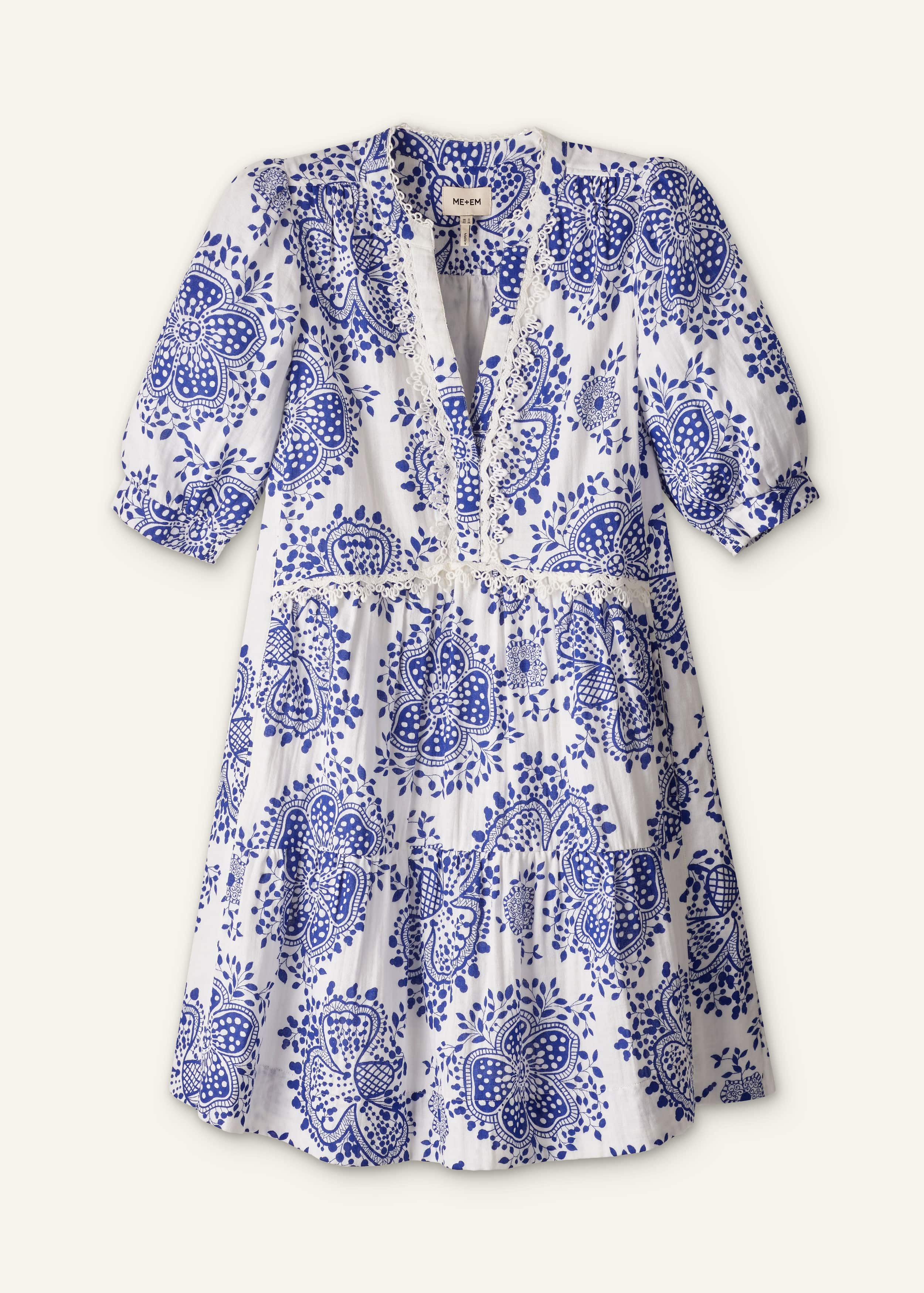 White Cheesecloth Short Swing Dress meandem