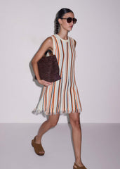 Cream Textured Knit Mini Dress meandem