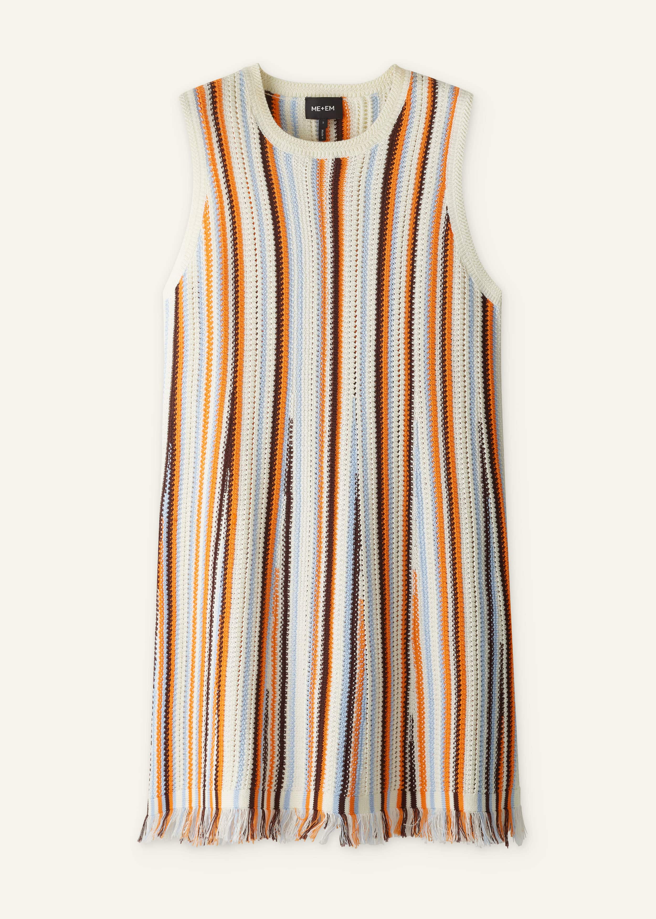 Cream Textured Knit Mini Dress meandem