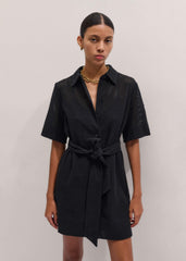 Black Broderie Anglaise Short Dress meandem