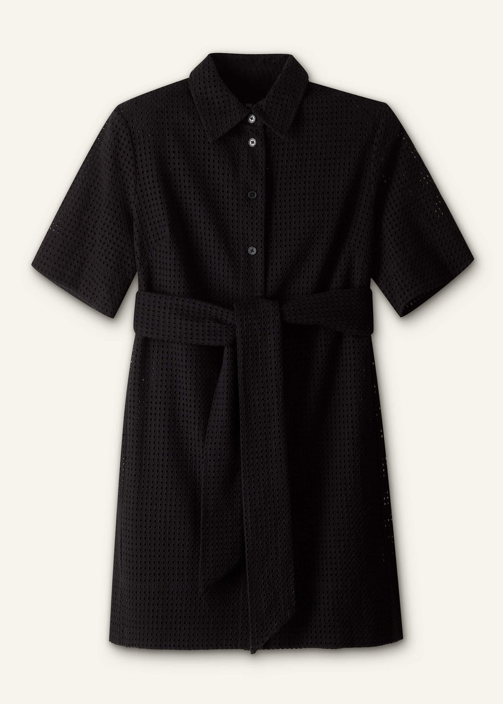 Black Broderie Anglaise Short Dress meandem