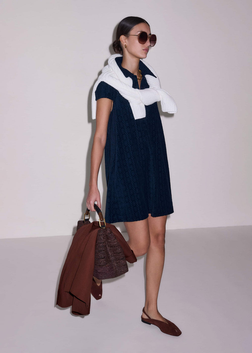Navy Mini Swing Dress meandem