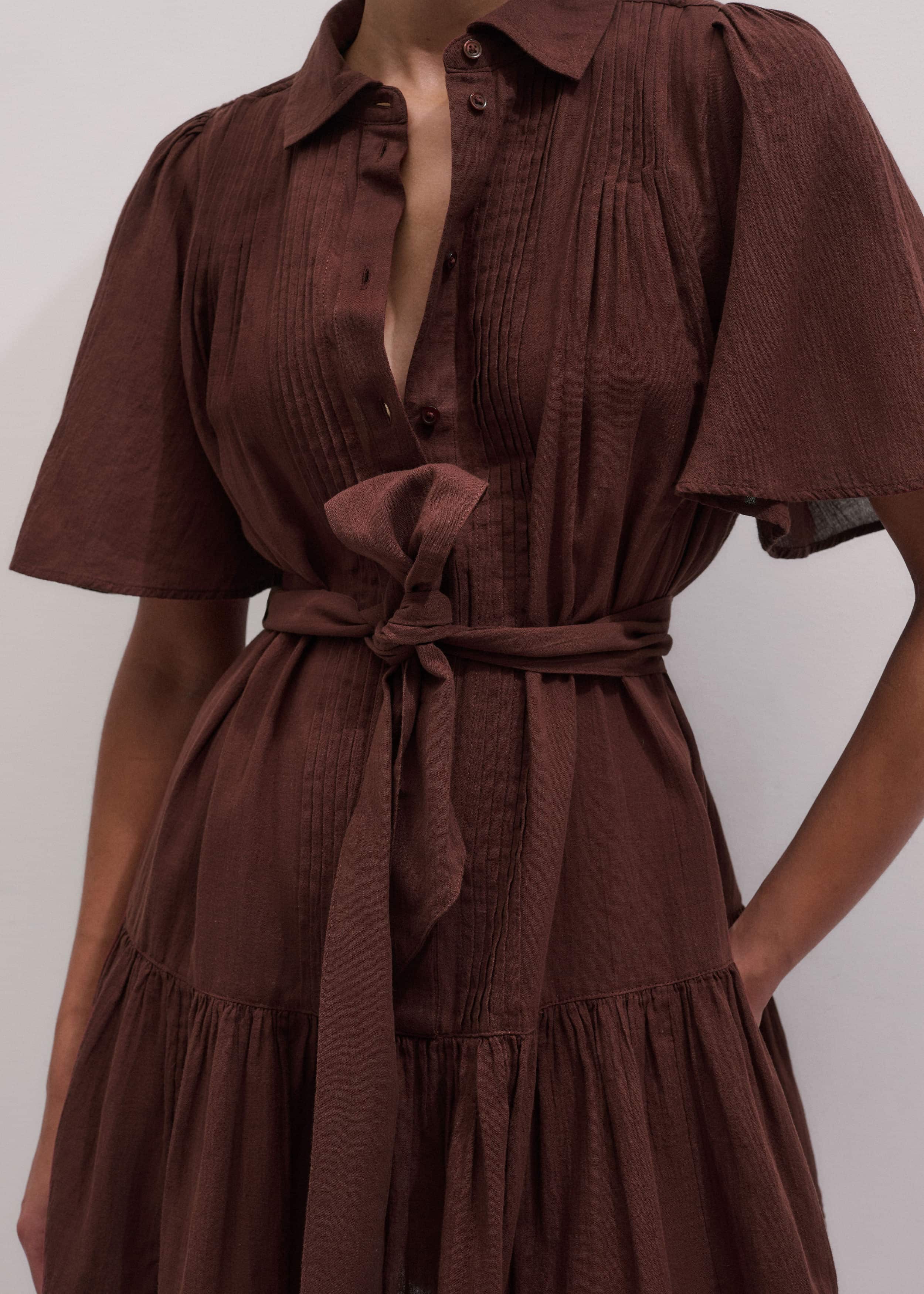 Cinnamon Brown Mini Swing Dress meandem