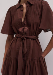 Cinnamon Brown Mini Swing Dress meandem