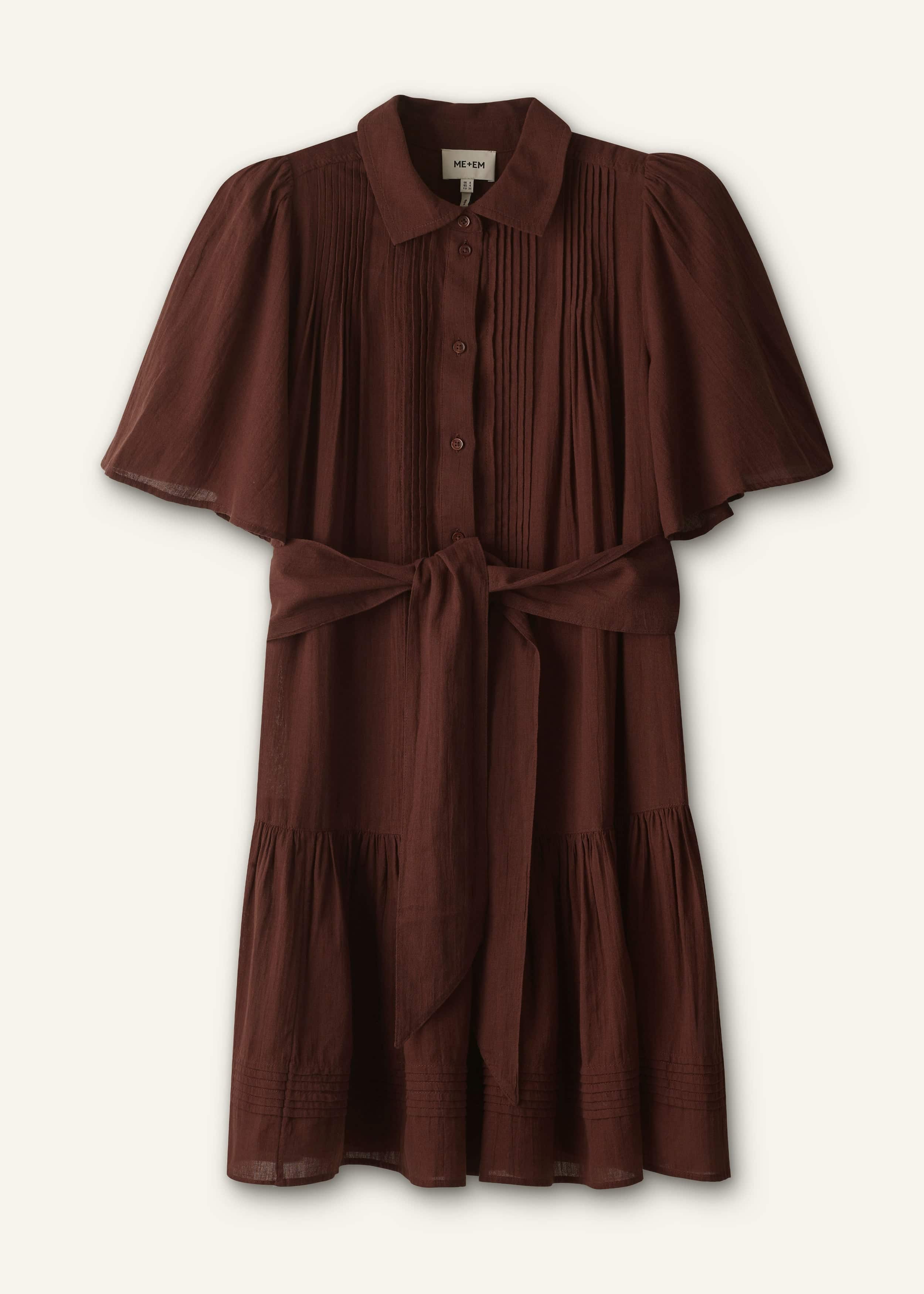 Cinnamon Brown Mini Swing Dress meandem
