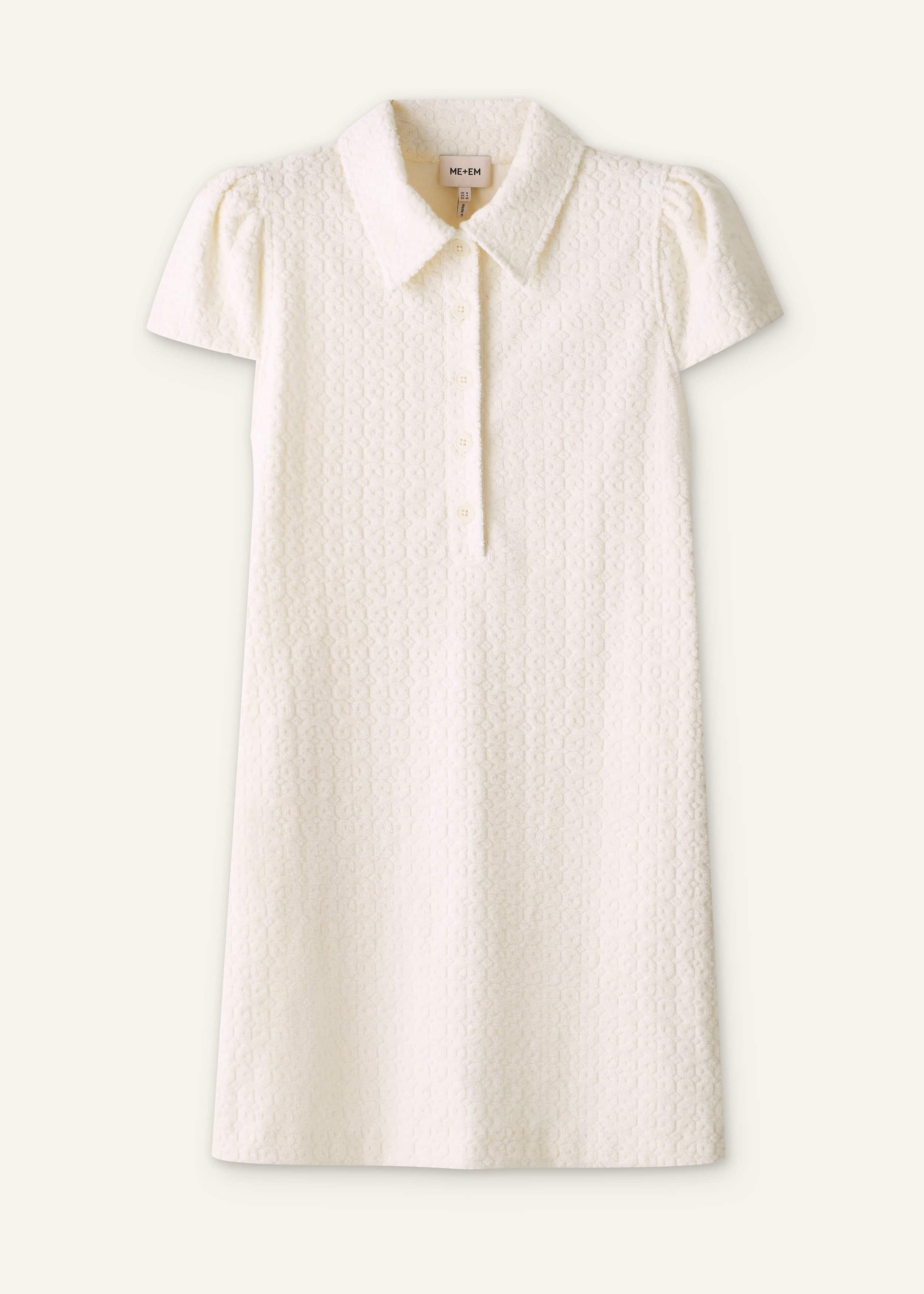 Cream Jacquard Short Swing Dress meandem