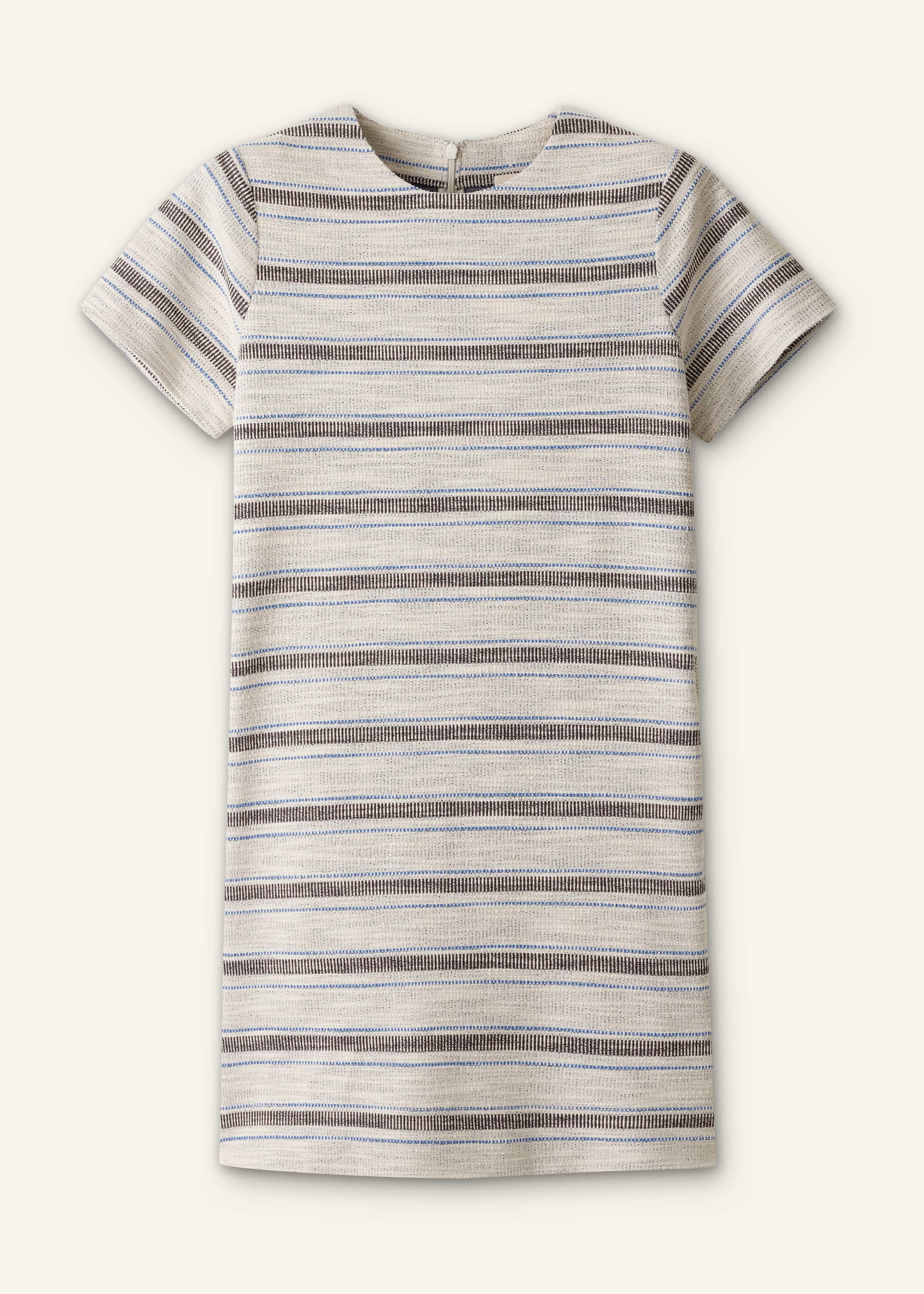 Cream Striped A-Line Mini Dress meandem