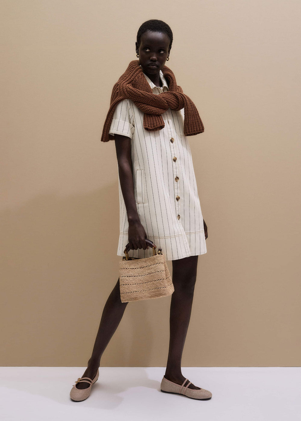 Ecru A-Line Mini Dress meandem