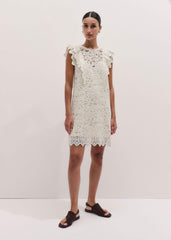 Cream Lace Layer Mini Dress meandem