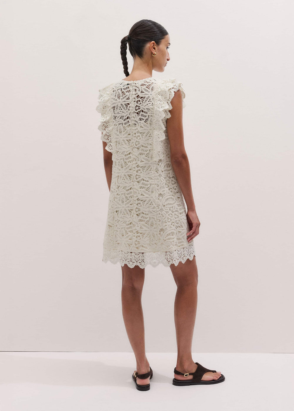 Cream Lace Layer Mini Dress meandem