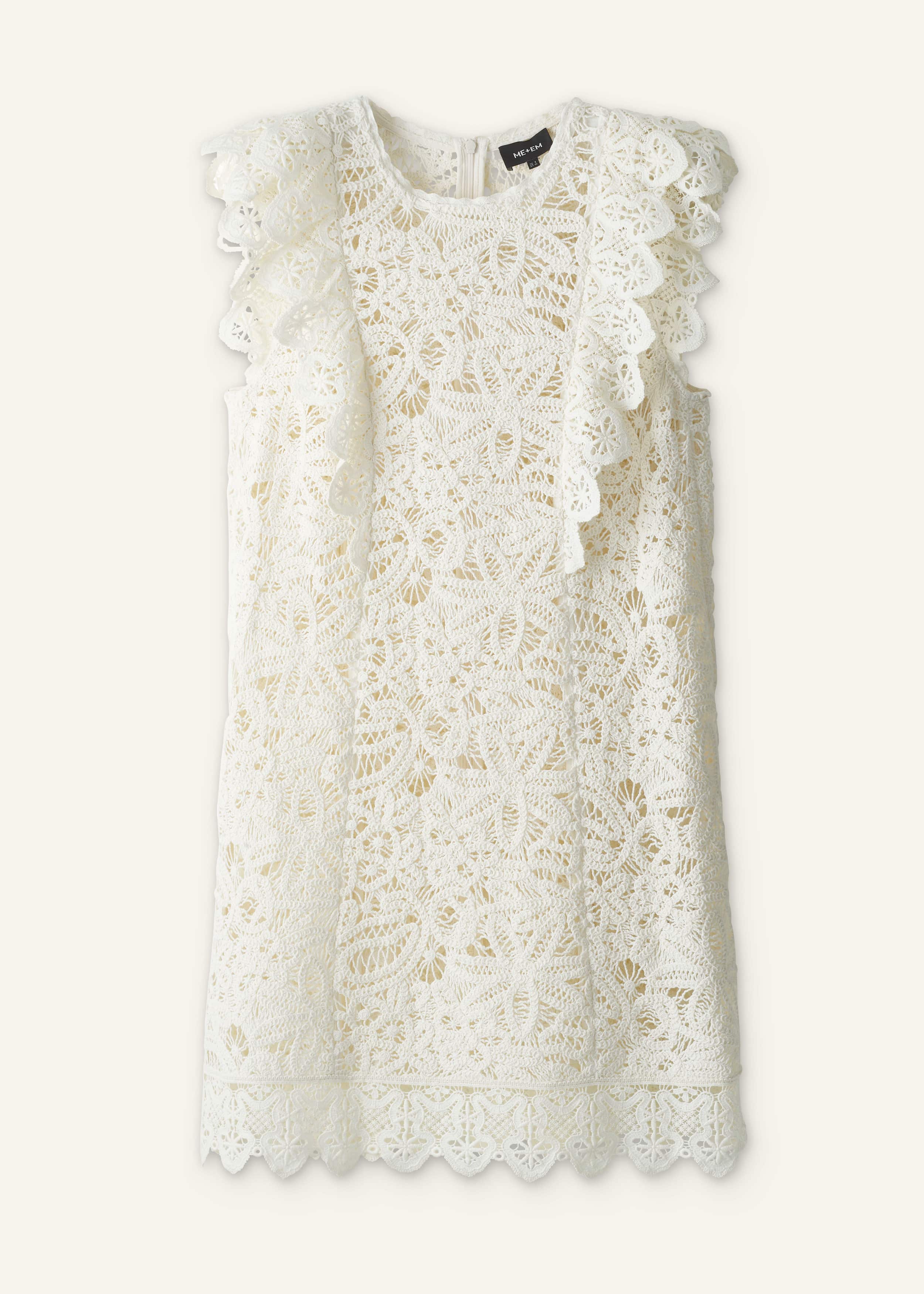 Cream Lace Layer Mini Dress meandem