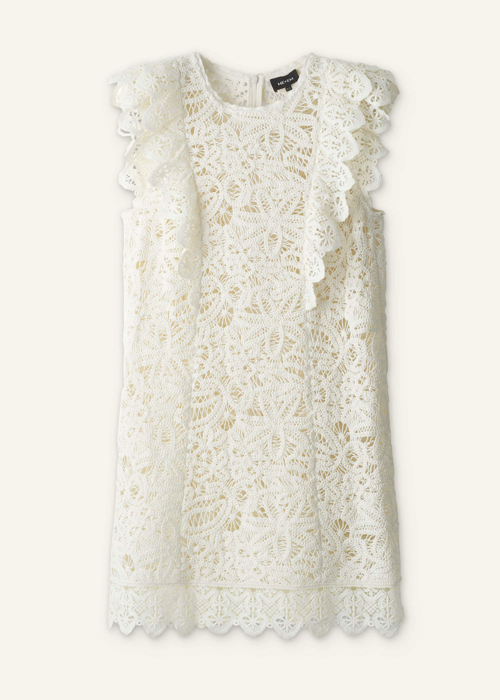 Cream Lace Layer Mini Dress meandem