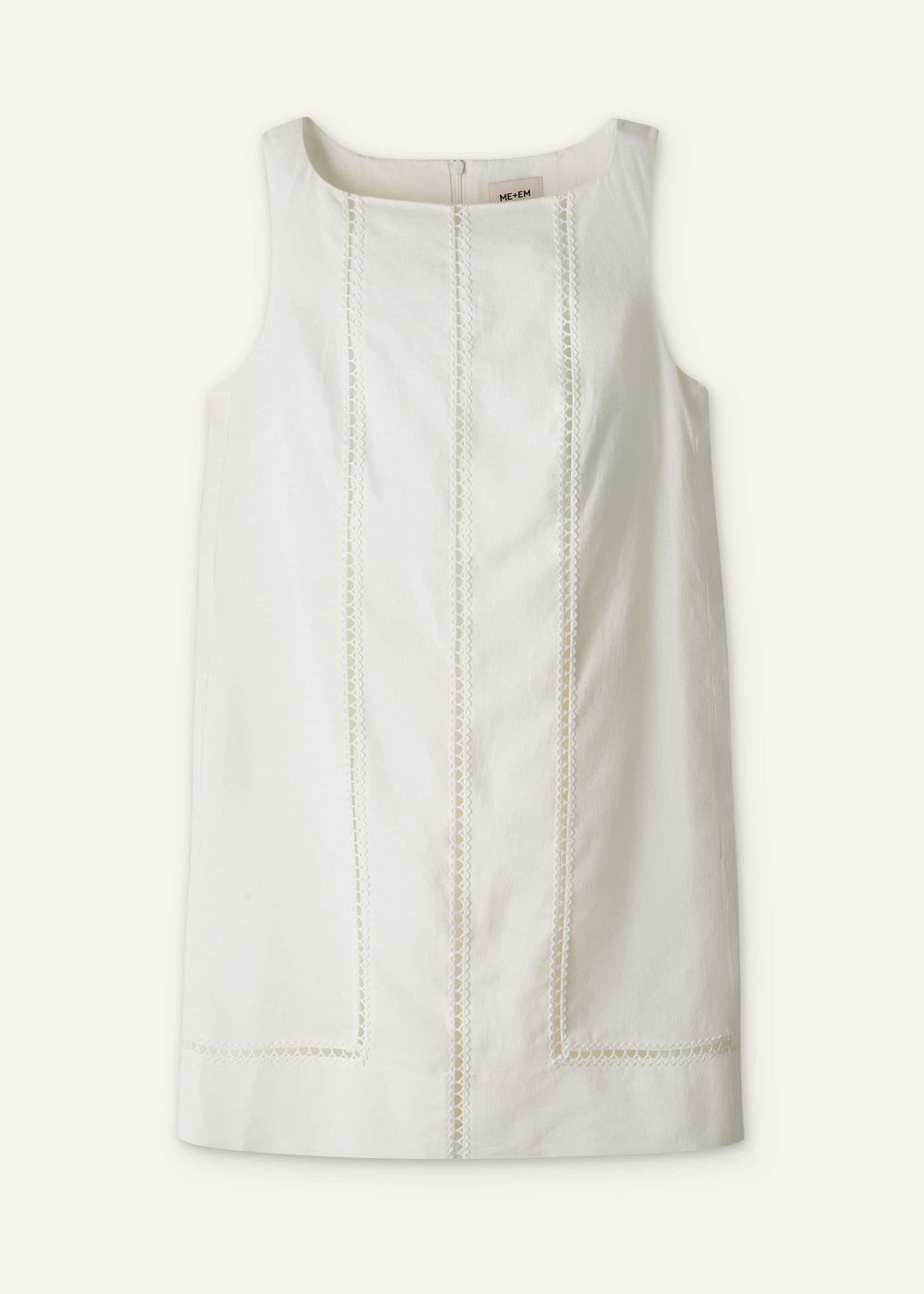 White Crease-Less Linen Embroidered Midi Dress meandem